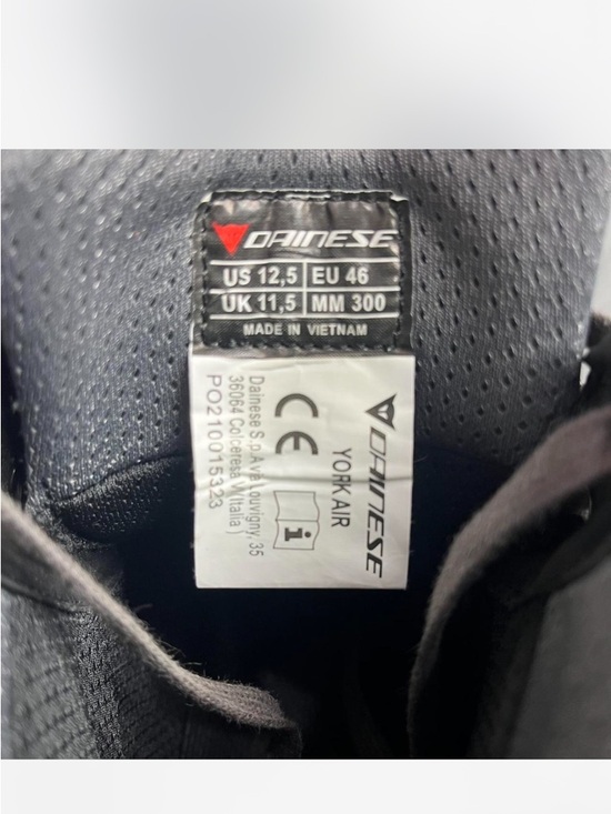 Dainese York Air Sneakers Men Size 12.5 Motorcycle EU 46 Sporty Riding Biker - Picture 3 of 8